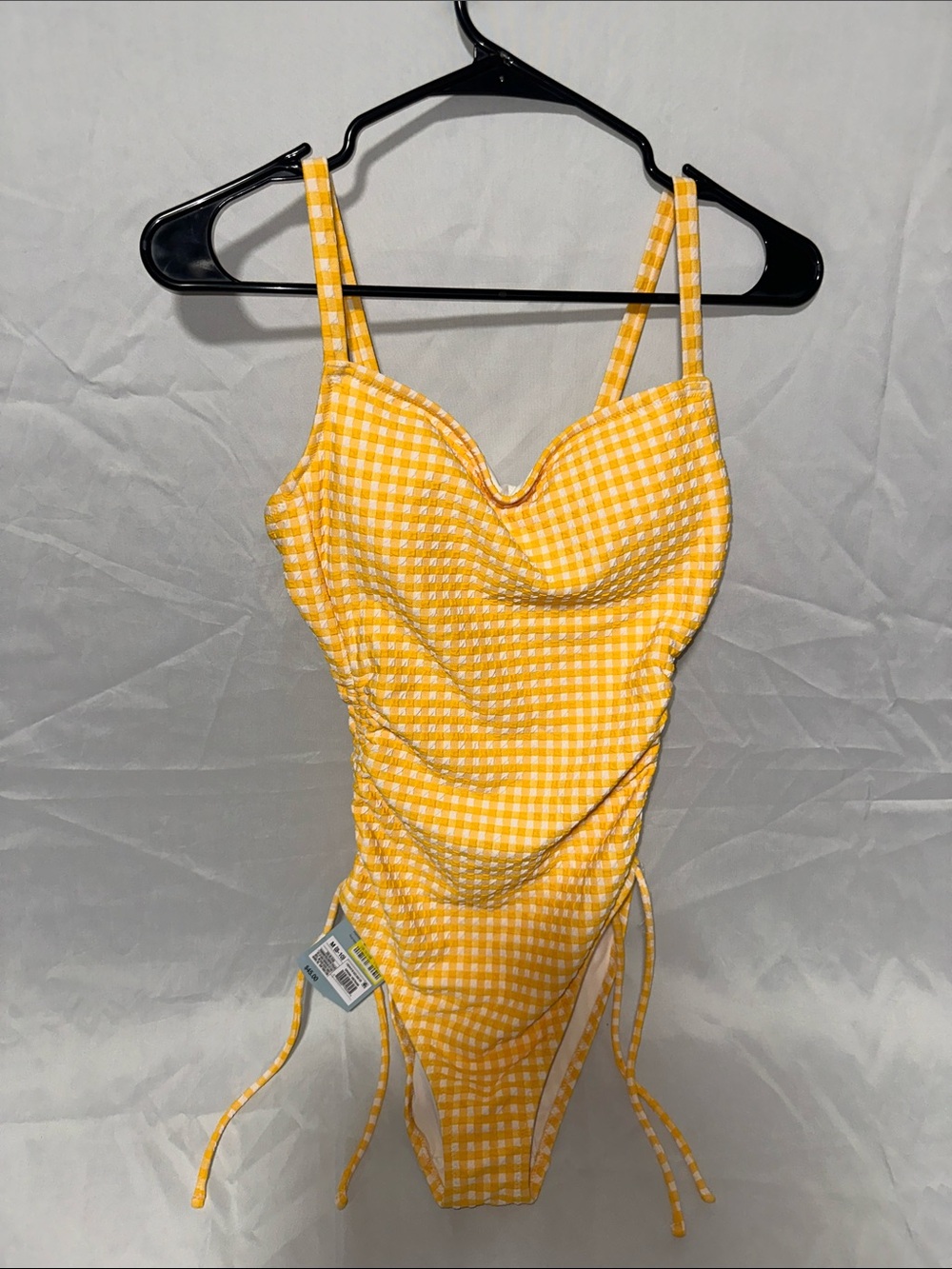 Shade & Shore Yellow Gingham One-Piece Swimsuit